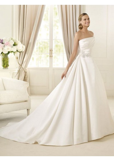 satin-and-lace-strapless-neckline-ball-gown-style-with-waistline-accented-on-beadings-2013-wedding-dresses-319039