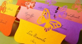 segnaposto colorati farfalla