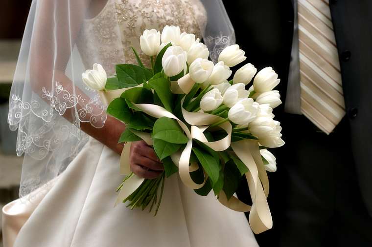 bouquet di tulipani bianchi da sposa