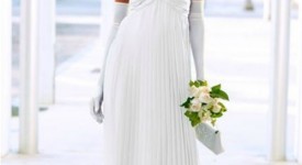 abito sposa plissettato bianco
