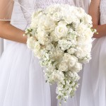bouquet a cascata bianco