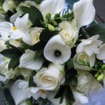 bouquet sposa bianchi e verdi