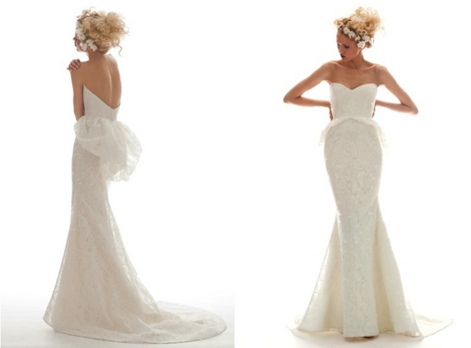 peplum wedding dress