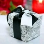 bomboniera scatoletta bianca e nera