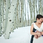 sposa d'inverno, neve e accessori sposa