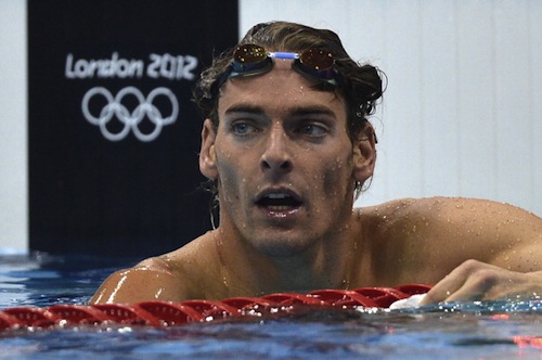 France's Camille Lacourt is pictured aft