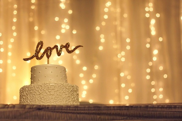 Wedding Cake with LOVE Topper