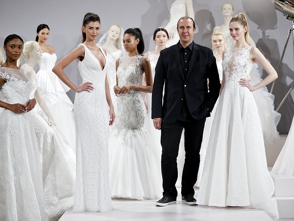 A model appears at A Toast To Tony Ward: A Special Bridal Collection at Kleinfeld on April 20, 2015 in New York City.
