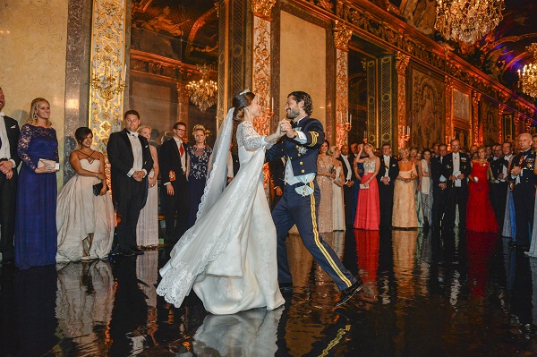 STOCKHOLM, SWEDEN - JUNE 13:  Prince Carl Philip of Sweden dances with his new wife Princess Sofia of Sweden at their marriage ceremony at The Royal Palace on June 13, 2015 in Stockholm, Sweden.  (Photo by Jonas Ekströmer - Pool /Getty Images)