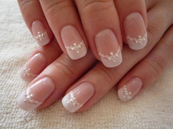 nail art sposa effetto pizzo